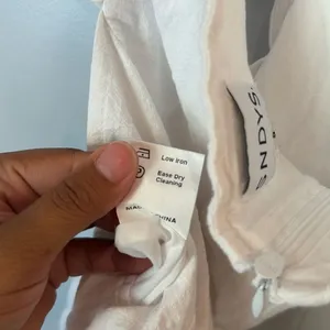 SNDYS Revolve White Jumpsuit Open Front Wide Leg Small 100% Cotton #1000 thumbnail 10