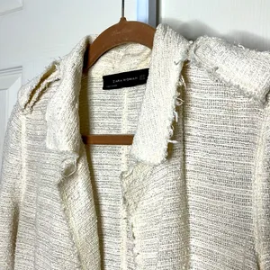 Zara Cream Tweed Long Cardigan Small thumbnail 5
