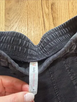 Daily Practice Anthropologie Gray Black Barrel Leg Pull on Pants Sz S thumbnail 2