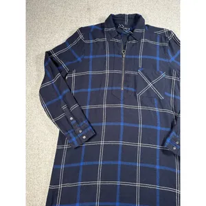 Abercrombie & Fitch Medium Womens Blue Plaid Shirt Dress‎ Long Sleeve Zip Collar thumbnail 3