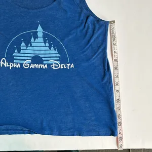 Disney castle Alpha Gamma Delta blue tank top Size Medium thumbnail 8