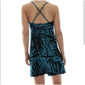 K-Deer On The Go Laguna Palm Print Blue Black Athletic Dress Size Small thumbnail 2