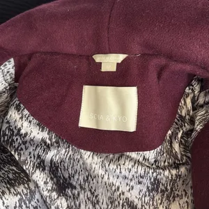 Soia & Kyo Arya Wool Blend Hooded Coat in Merlot Size Small thumbnail 10