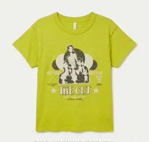 Daydreamer Small The Cut Rhinestone Graphic Tee Green Cotton NWT thumbnail 1
