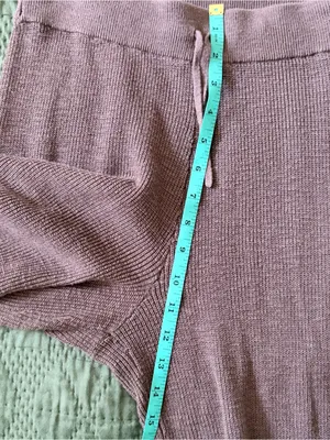 Free People Beach Knit Pants Size S Brown Ribbed Drawstring Lounge Pants thumbnail 7