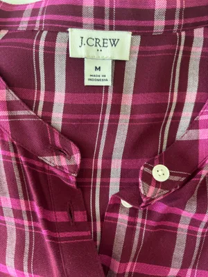 J Crew Plaid Ruffle button down Shirt  thumbnail 4
