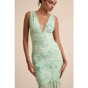NWT Lulus Jamie Mint Green Floral Mesh Sheer Hem Maxi Dress Gala Banquet Sz L thumbnail 10