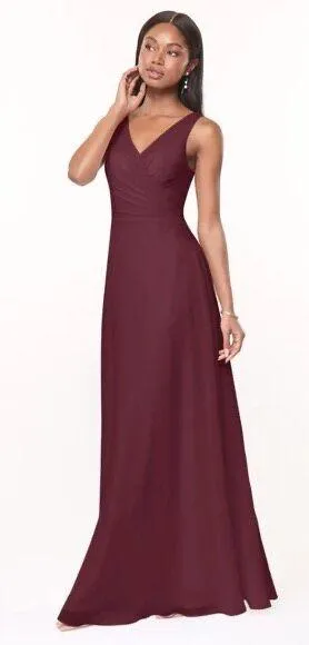 NWT Azazie Nala Cabernet Bridesmaid Dress Cocktail Gown Wedding Guest Burgundy thumbnail 1
