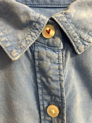 American Eagle Button Down Shirt with Cute Heart Details, Excellent Condition thumbnail 3