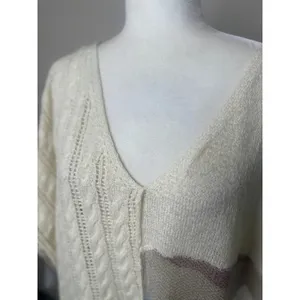 POL Oversized Dolman Sweater S Relaxed Lightweight‎ Patchwork Camo Distressed thumbnail 2