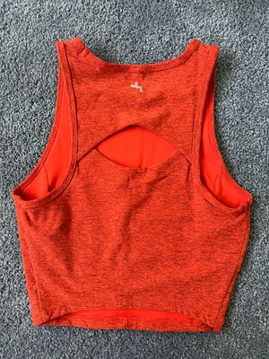 Mini Stripe Burnt Orange Crop Tank Top thumbnail 3