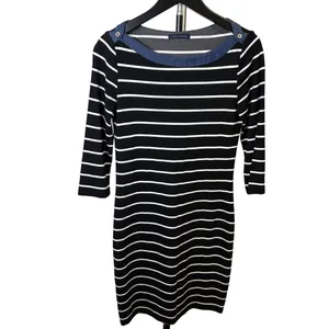 Women's Tommy Hilfiger Long Sleeve Striped Dress‎ S Black White Size XSmall thumbnail 2