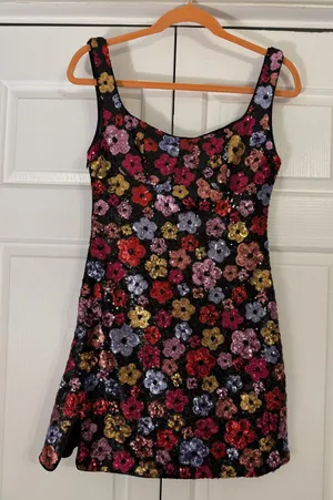 Sequin Floral Mini Dress Multiple thumbnail 1