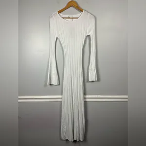 New Meshki Mabel Long Sleeve Knit Maxi Dress white size small thumbnail 4