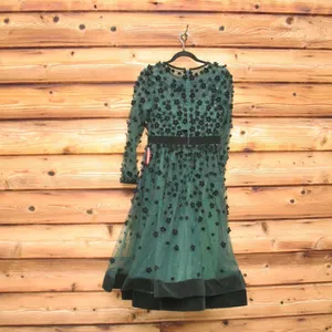 Mac Duggal 67007 Womens Green Embellished Illusion Fit & Flare Dress Gown thumbnail 9