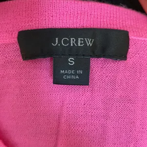 J.Crew Womens Bright Pink Wool Crewneck Long Sleeve pull over Sweater thumbnail 4