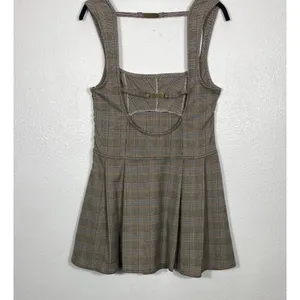 BDG Plaid Fit & Flare Mini Sleeveless Open Back Dress Size L thumbnail 10