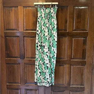 Vintage Juicy Couture Maxi Dress P Petite Y2K Green White Tropical Floral Cotton thumbnail 5