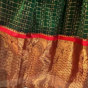 Indian Dress Partywear Green Gold Size S thumbnail 7