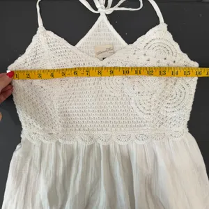 Universal Threads Small Crochet Trim Maxi Sundress Halter Gauze Beachy Resort thumbnail 13