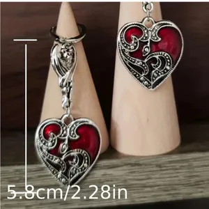 1 Pair Gothic Bat Heart Love Shape Pendant Round Buckle‎ Silver Plated Earrings thumbnail 4