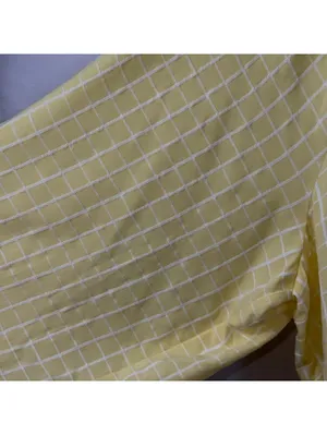 Women’s Yellow Windowpane Peasant Blouse Size Medium thumbnail 5