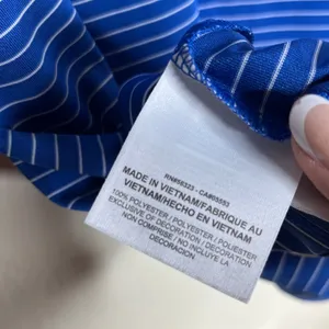 Nike Golf Tour Performance Dri Fit Striped Polo Shirt Blue Womens XL thumbnail 4