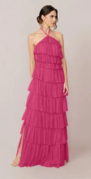 Revelry Carrie Tulle Dress - Malibu Pink thumbnail 1