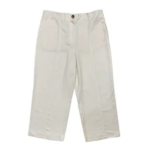 Ann Taylor The‎ Seamed Straight Crop Pant Beige Stripe Sz 14 High Rise Office thumbnail 3
