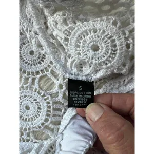 Cynthia Rowley White Crochet Lace Shorts with Tie Waist Size Small thumbnail 7