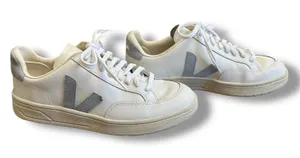 VEJA V-10 White Leather‎ Gray Suede Sneakers Women’s 10 Sustainable Low Top thumbnail 1