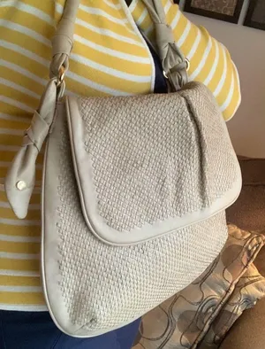 Authentic TORY BURCH Woven leather Flap shoulder bag thumbnail 4