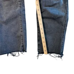 Madewell Stovepipe High Rise Straight Leg Jeans Faded Black Raw Hem 28‎ Grunge thumbnail 8