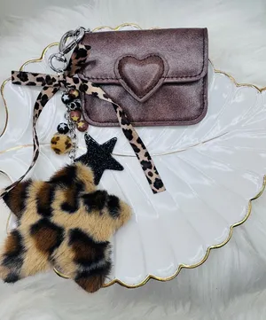 Elevate your everyday essentials with this chic brown card case keychain set. Fe thumbnail 1