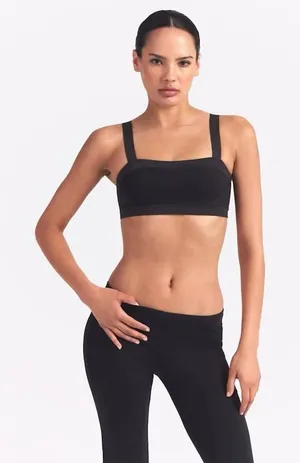 Nike Skims Matte Shine Mix Straight Neck Bra Obsidian Ingenious Size Small thumbnail 1