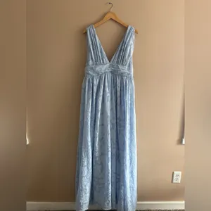 Lulus Sweet Sophistication Light Blue Burnout Floral Maxi Dress Size XL Formal thumbnail 4