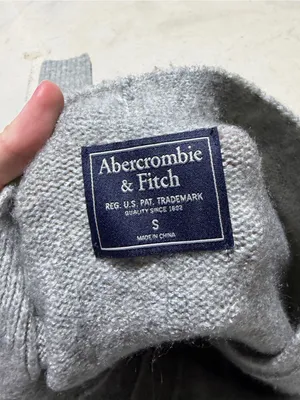 Abercrombie & Fitch Light Gray Open-Front Cardigan small thumbnail 3