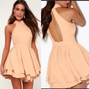 Lulus Rehearsal Open Back Skater Skirt Peach Size‎ XS thumbnail 2