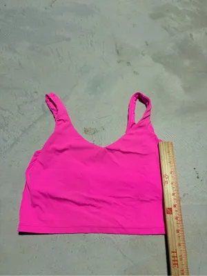 Aerie offline real me recharge least support Women's Bright Pink crop tank large thumbnail 5