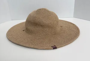 REI Hat Straw Wide Brim Braided Tan Taupe Brown Sun Packable Travel Beach Unisex thumbnail 1