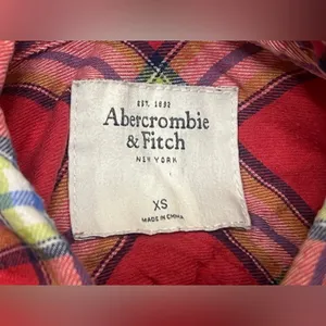A&F Abercrombie & Fitch Plaid oxford Button Down MOOSE LOGO Size Xs thumbnail 4