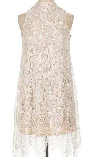 Elegant Cream Lace Dress thumbnail 4