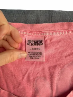 Victoria's Secret PINK Short Sleeve Pocket T-Shirt Coral Pink Script Logo Large thumbnail 7