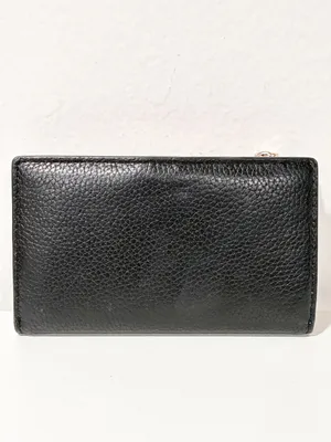 Kate Spade Leila Small Slim Bifold in Black Pebbled Leather Card Holder thumbnail 4