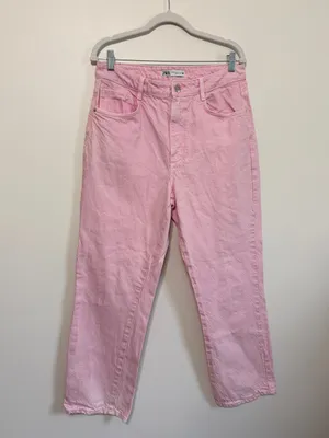 Zara Light Pink Straight Leg Jeans Size 10 Women’s Denim thumbnail 2