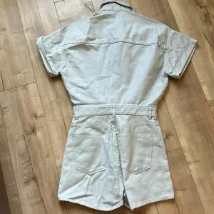 NWT ZARA Metallic Denim 100% Cotton DustyBlue Shimmer Short Romper 6929/201 Sz S thumbnail 12