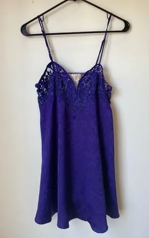 Vintage Victoria's Secret Purple Satin Slip thumbnail 1