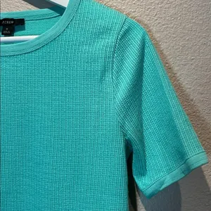 J. Crew Women’s Waffle Textured Mint Green T Shirt Size Small thumbnail 4
