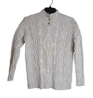 Lauren‎ Ralph Lauren ladies hand knit silk cotton linen blend pullover sweater M thumbnail 1