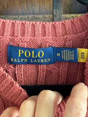 Polo by Ralph Lauren reddish brown Cable Knit Short Sleeve Sweater Size M thumbnail 3